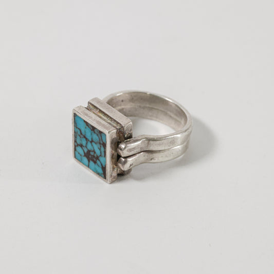 Turquoise White Buffalo Reversible Ring Navajo