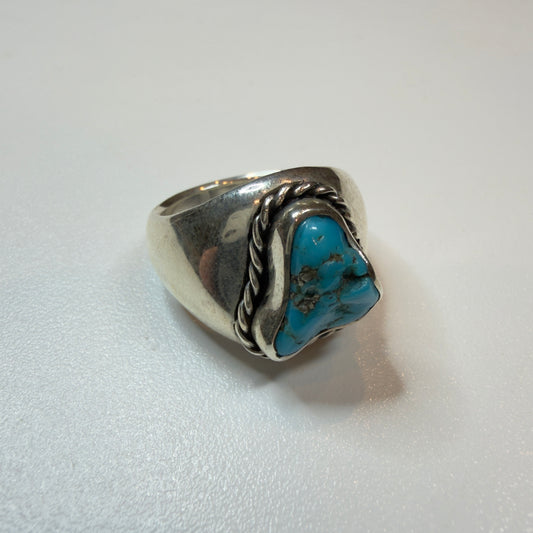Turquoise Ring Royston Silver Mucho Original リング ロイストン鉱山 オリジナル制作 18号