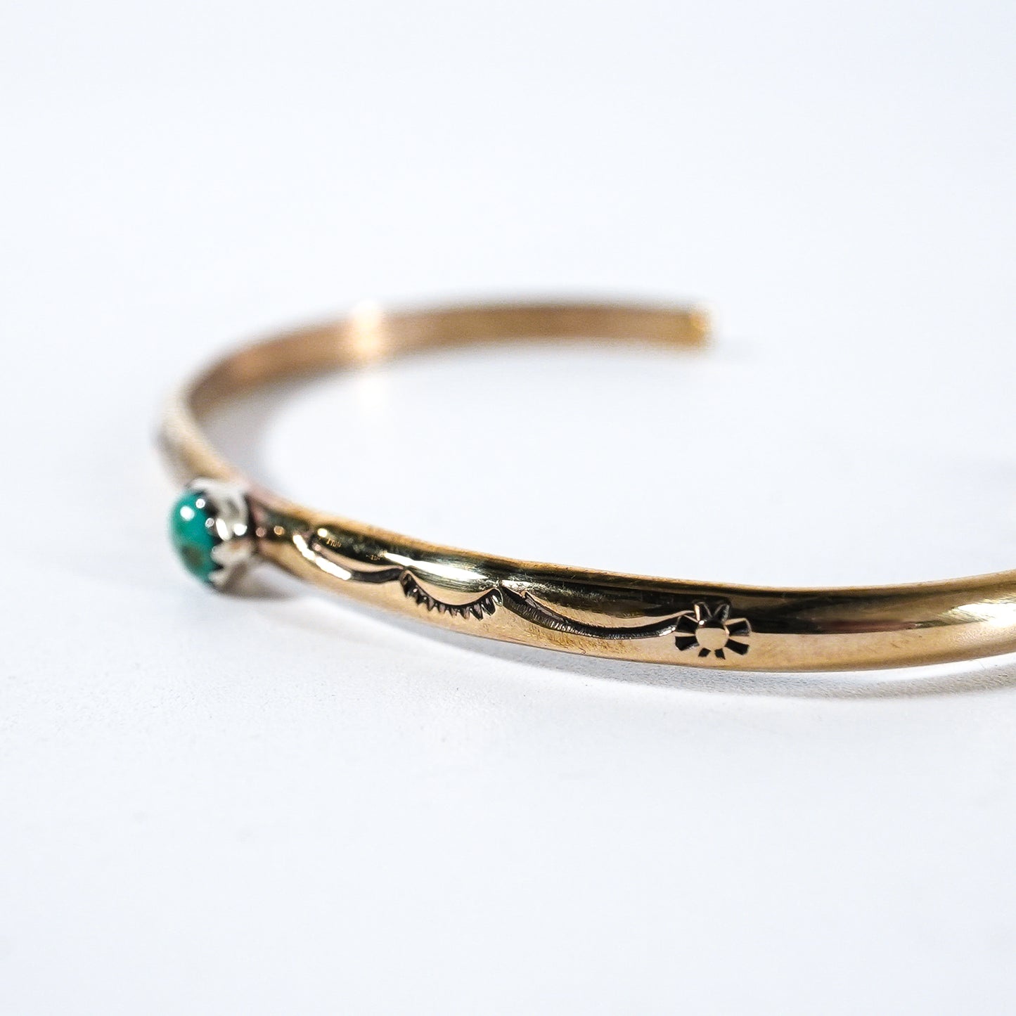 Turquoise Bangle Sleeping Beauty Navajo Brass