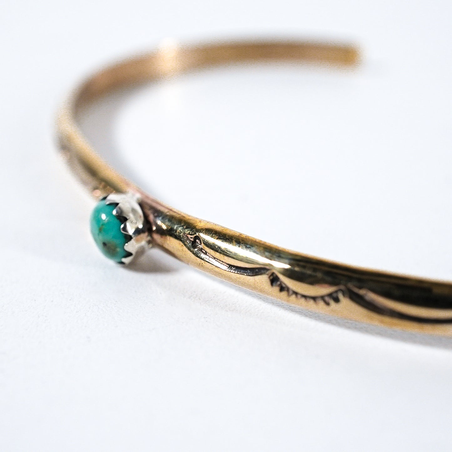 Turquoise Bangle Sleeping Beauty Navajo Brass