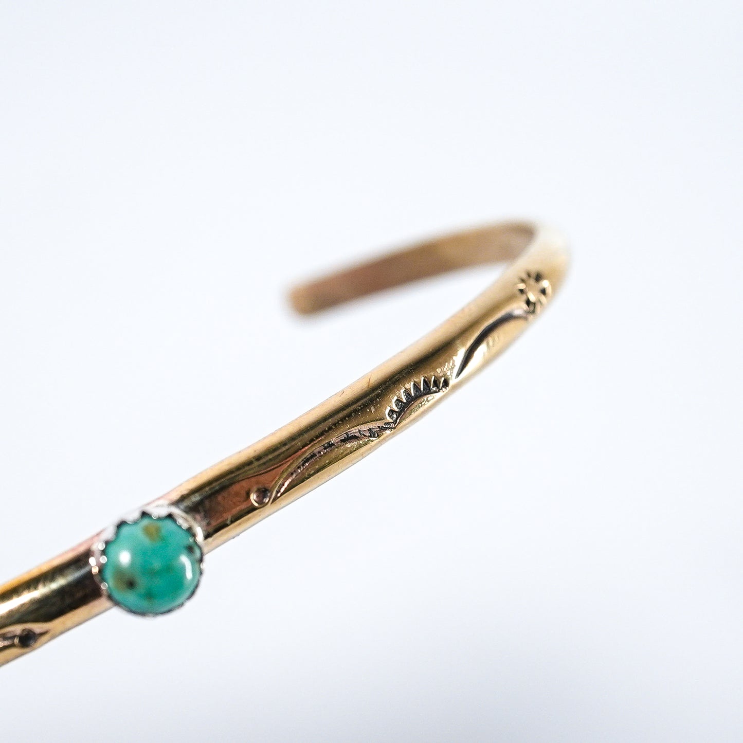 Turquoise Bangle Sleeping Beauty Navajo Brass