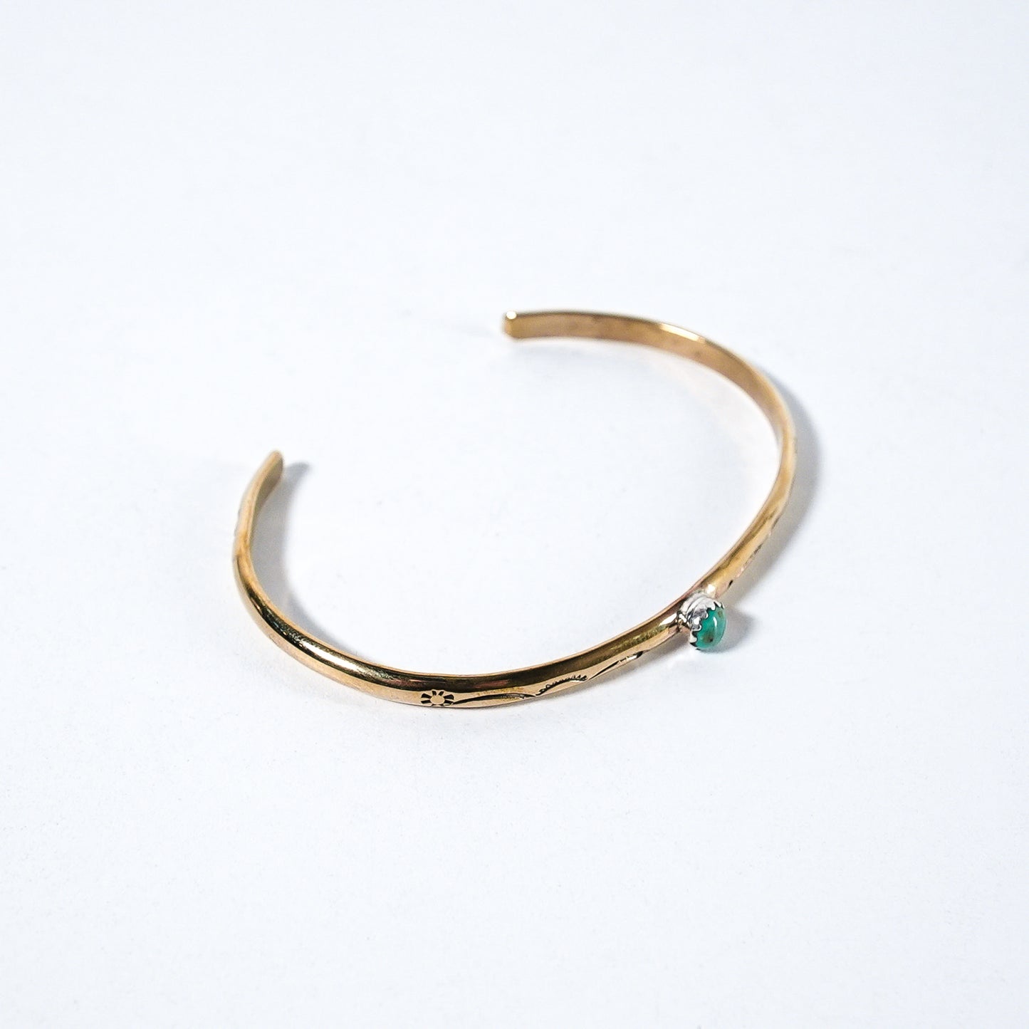 Turquoise Bangle Sleeping Beauty Navajo Brass