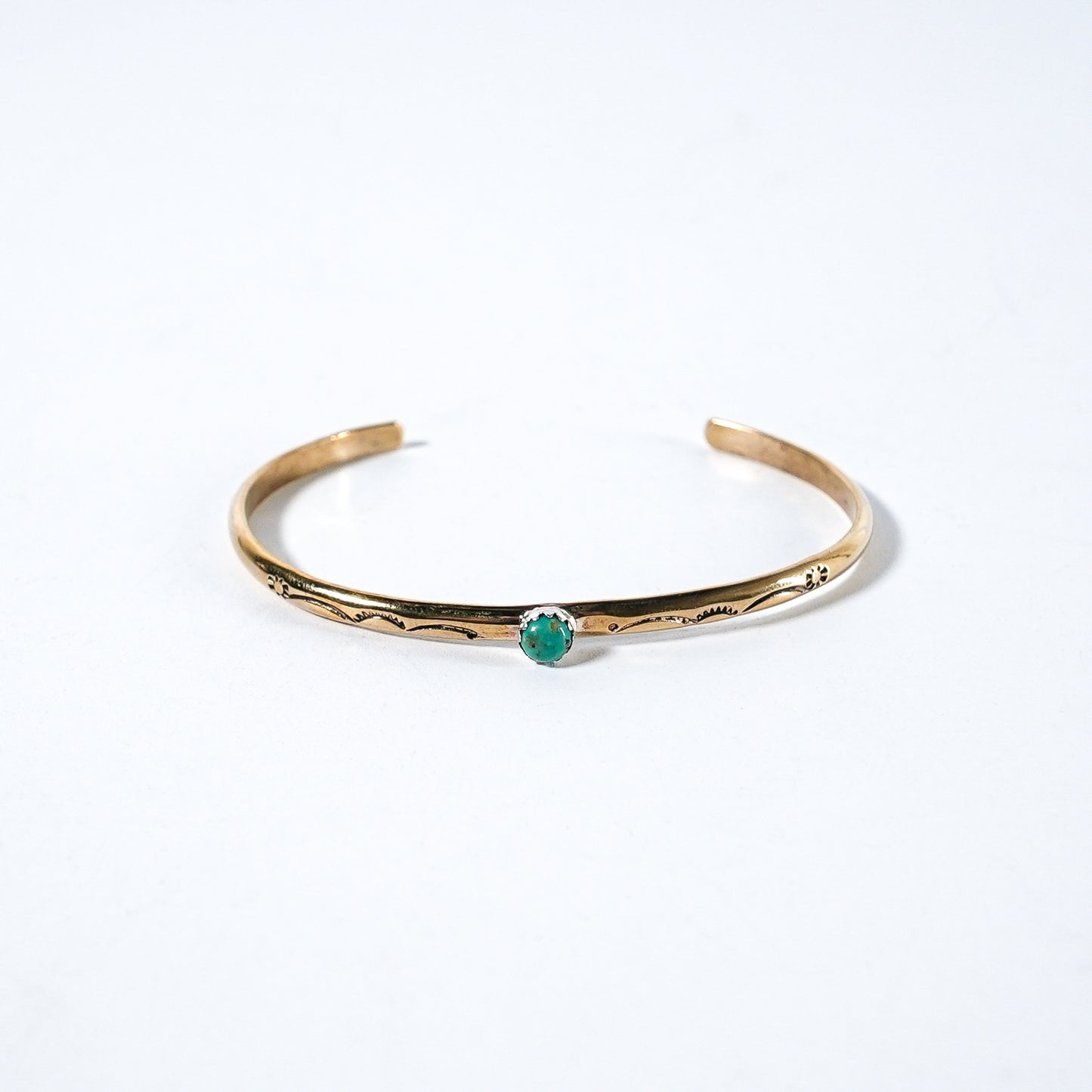 Turquoise Bangle Sleeping Beauty Navajo Brass