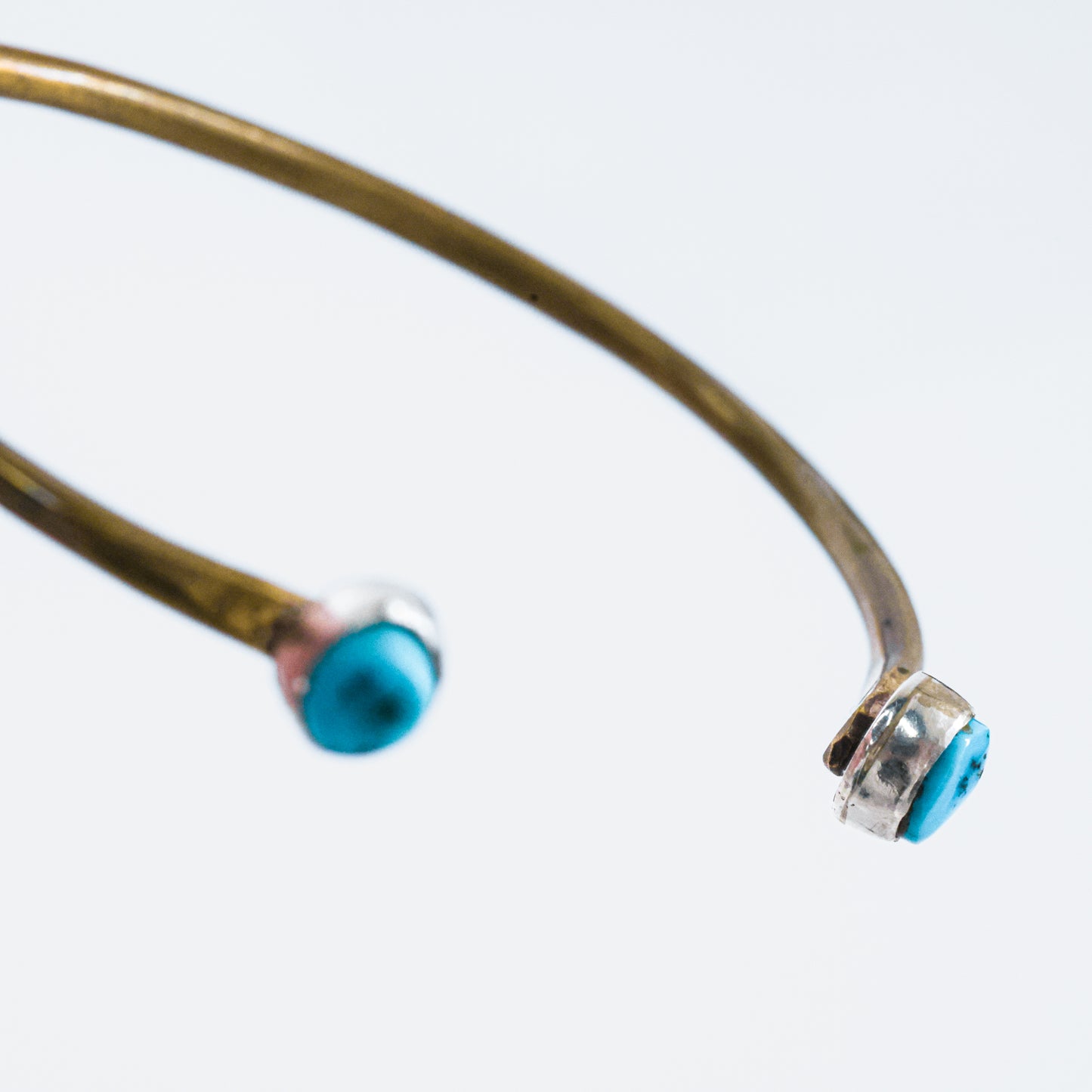 Turquoise Bangle Sleeping Beauty Navajo Brass