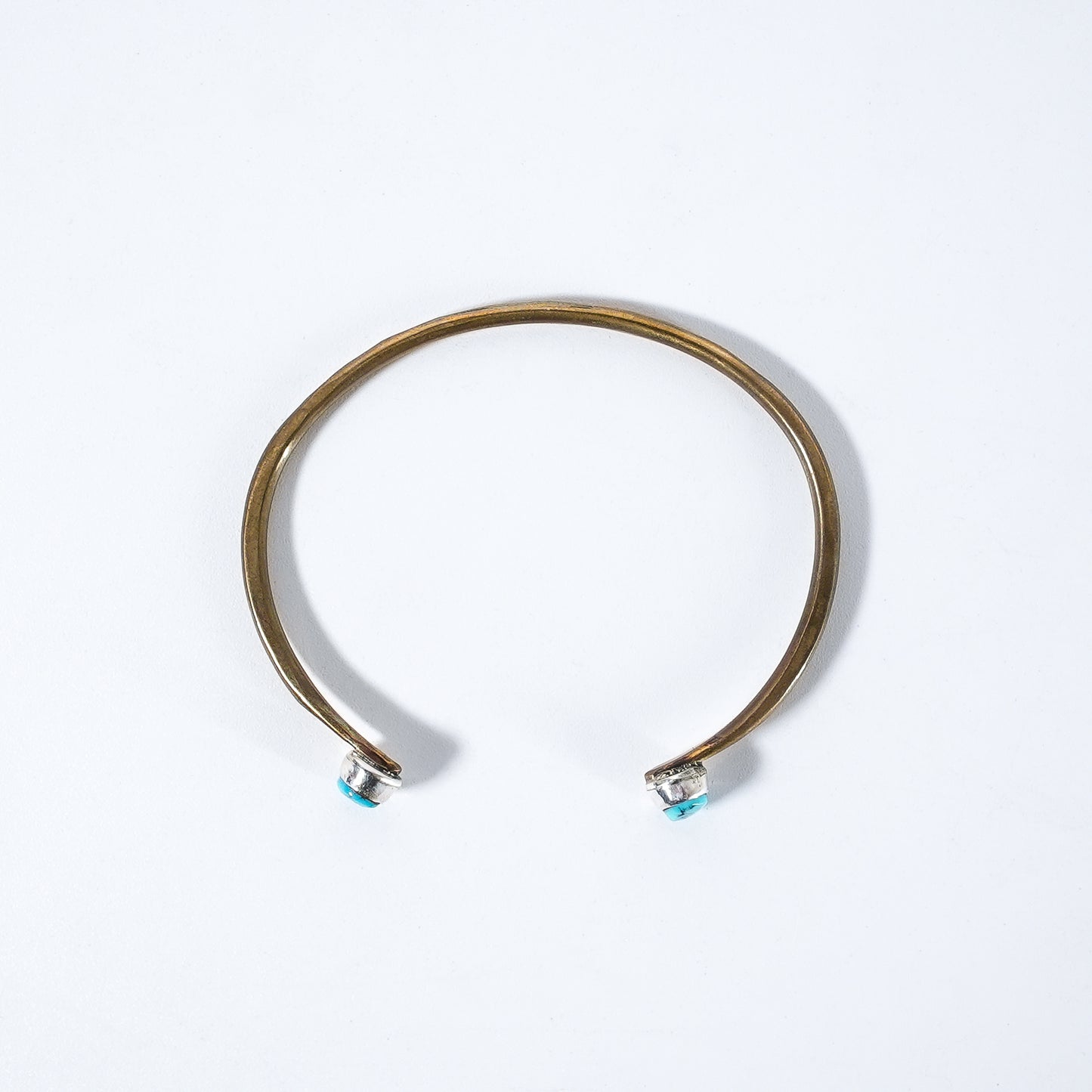 Turquoise Bangle Sleeping Beauty Navajo Brass