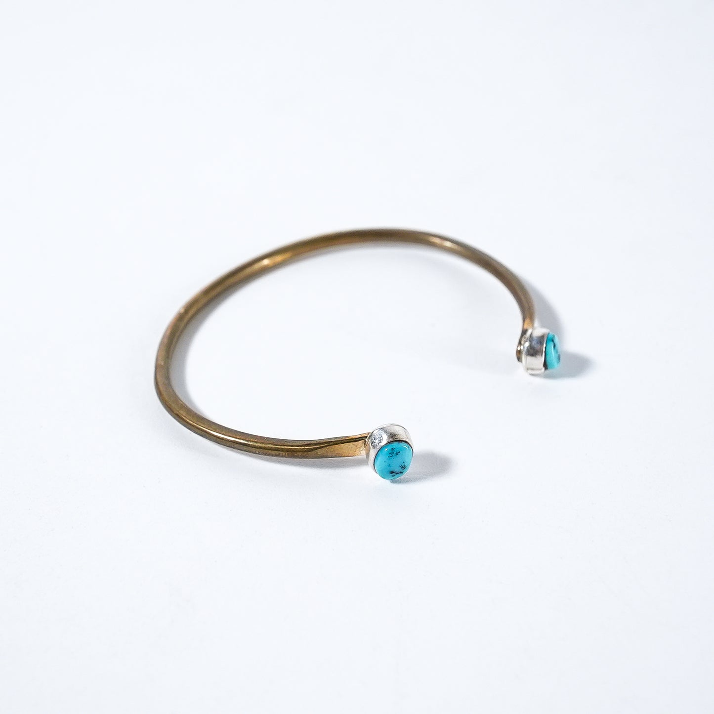 Turquoise Bangle Sleeping Beauty Navajo Brass