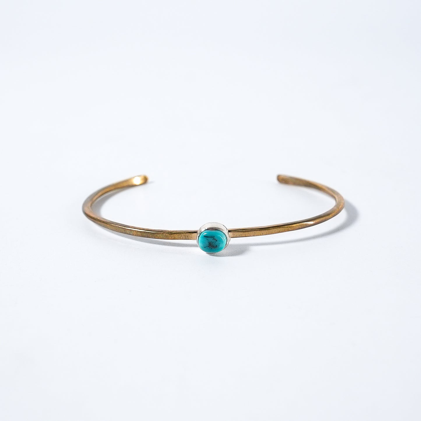 Turquoise Bangle Sleeping Beauty Navajo Brass