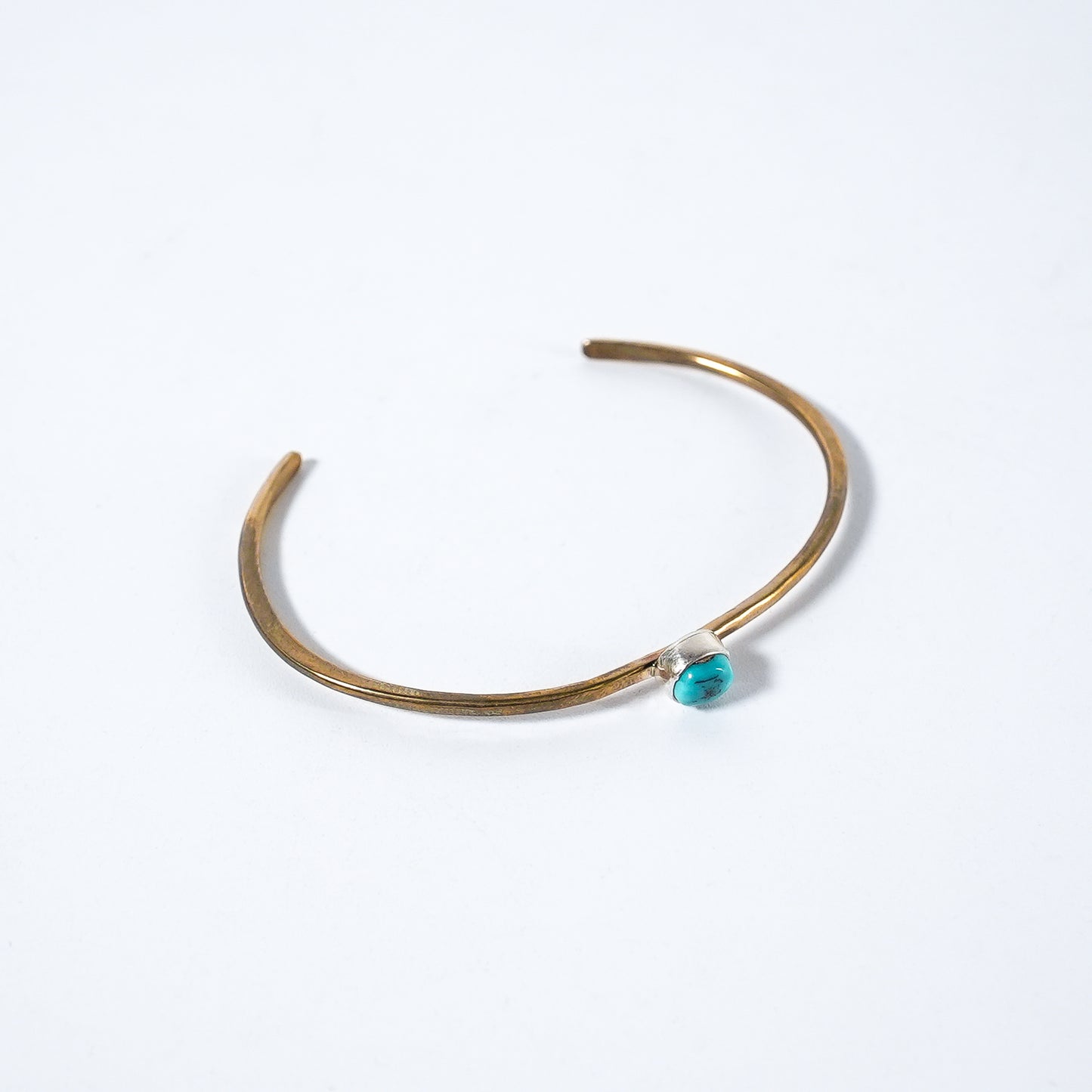 Turquoise Bangle Sleeping Beauty Navajo Brass