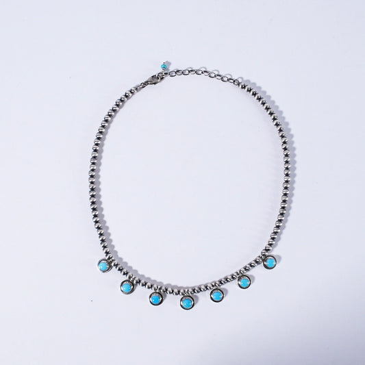 Turquoise Necklace Sleeping Beauty Navajo Pearl