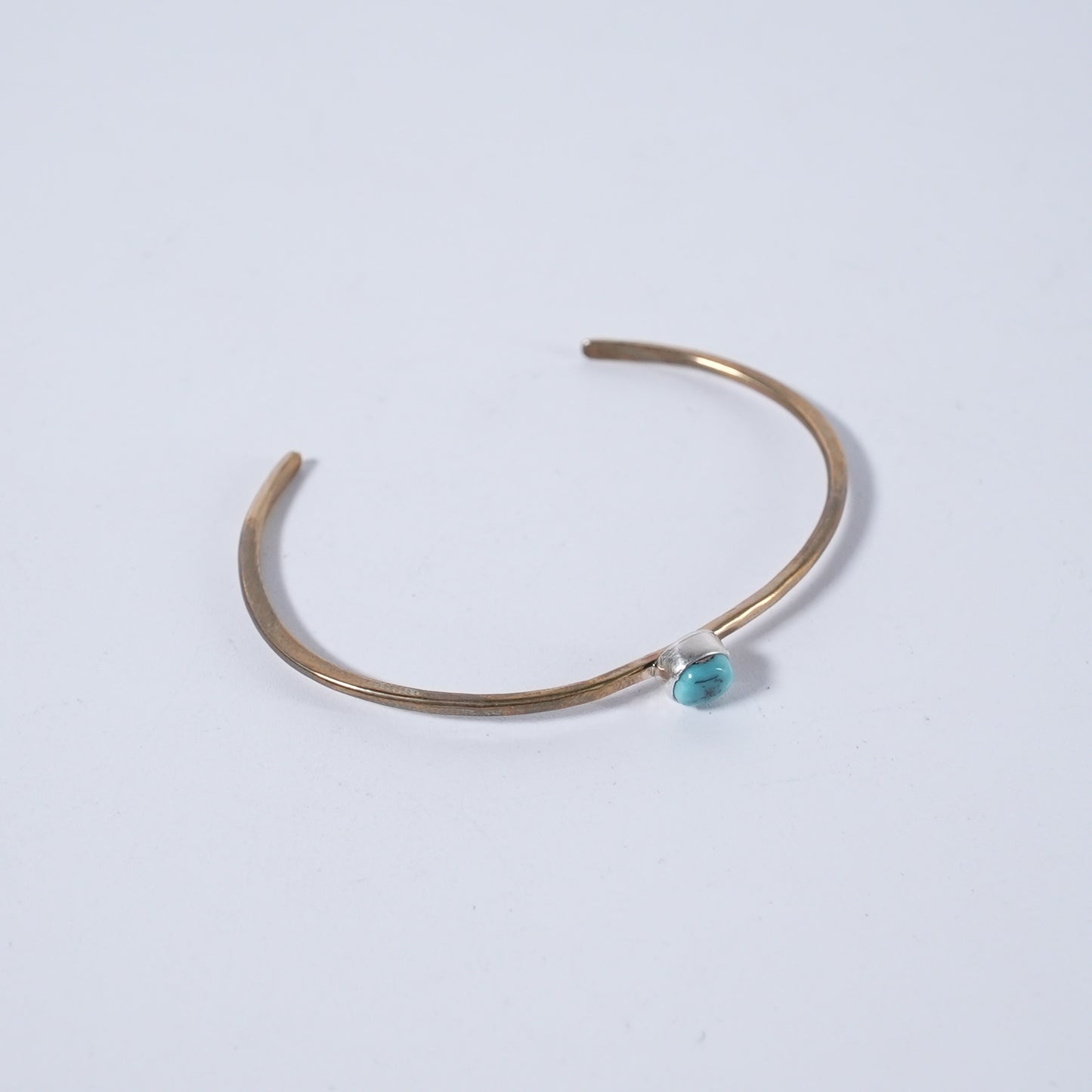 Turquoise Bangle Sleeping Beauty Navajo Brass