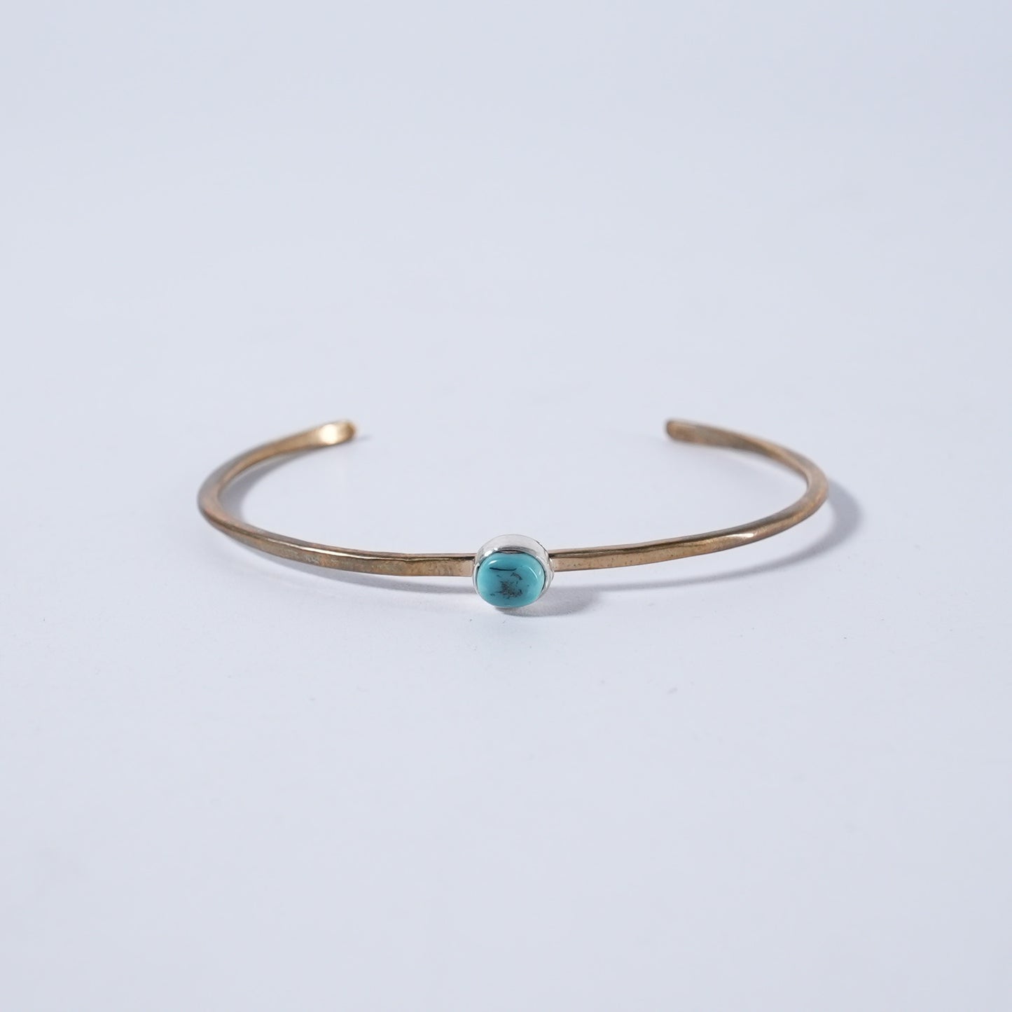 Turquoise Bangle Sleeping Beauty Navajo Brass