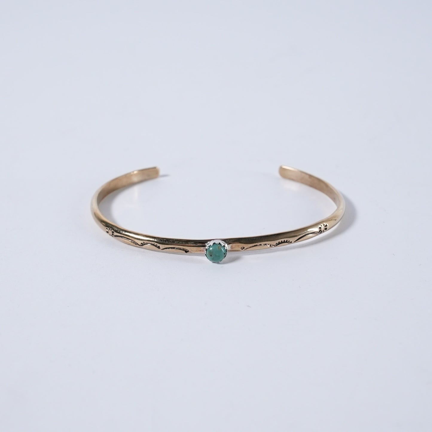 Turquoise Bangle Sleeping Beauty Navajo Brass