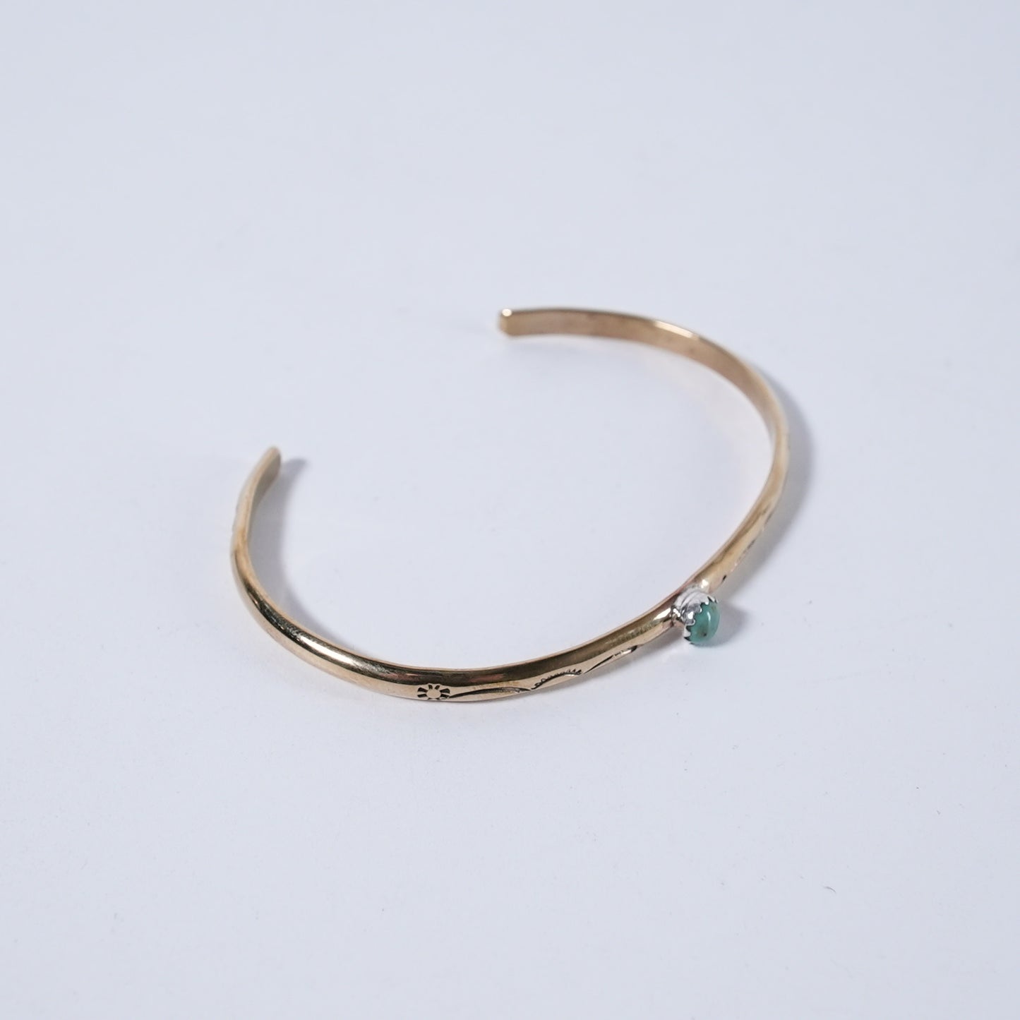 Turquoise Bangle Sleeping Beauty Navajo Brass
