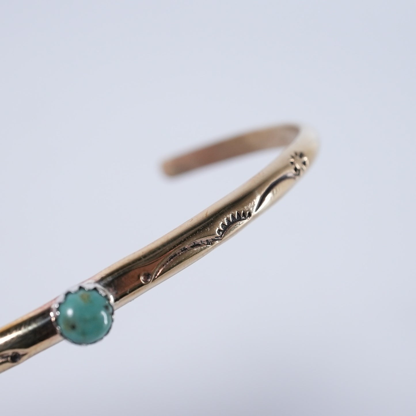 Turquoise Bangle Sleeping Beauty Navajo Brass