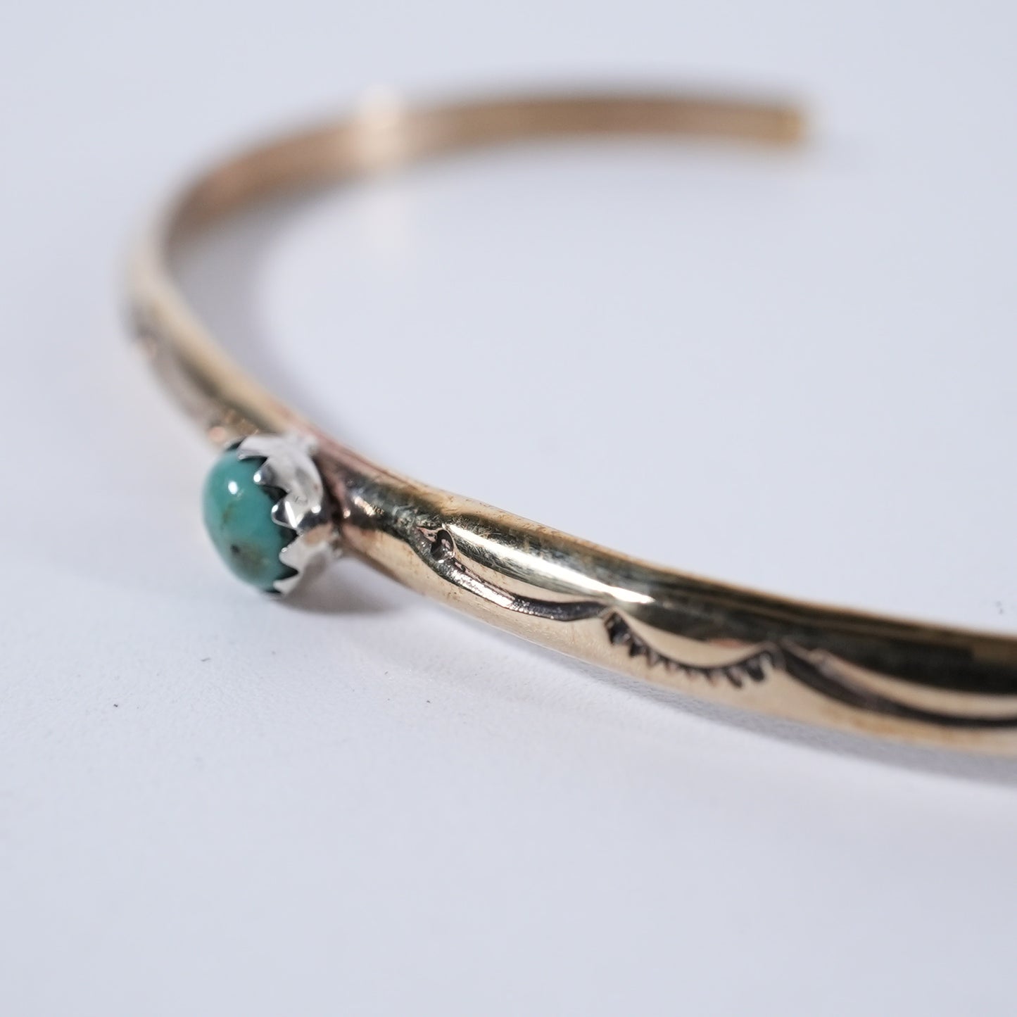Turquoise Bangle Sleeping Beauty Navajo Brass