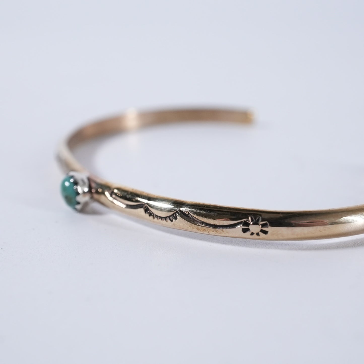 Turquoise Bangle Sleeping Beauty Navajo Brass