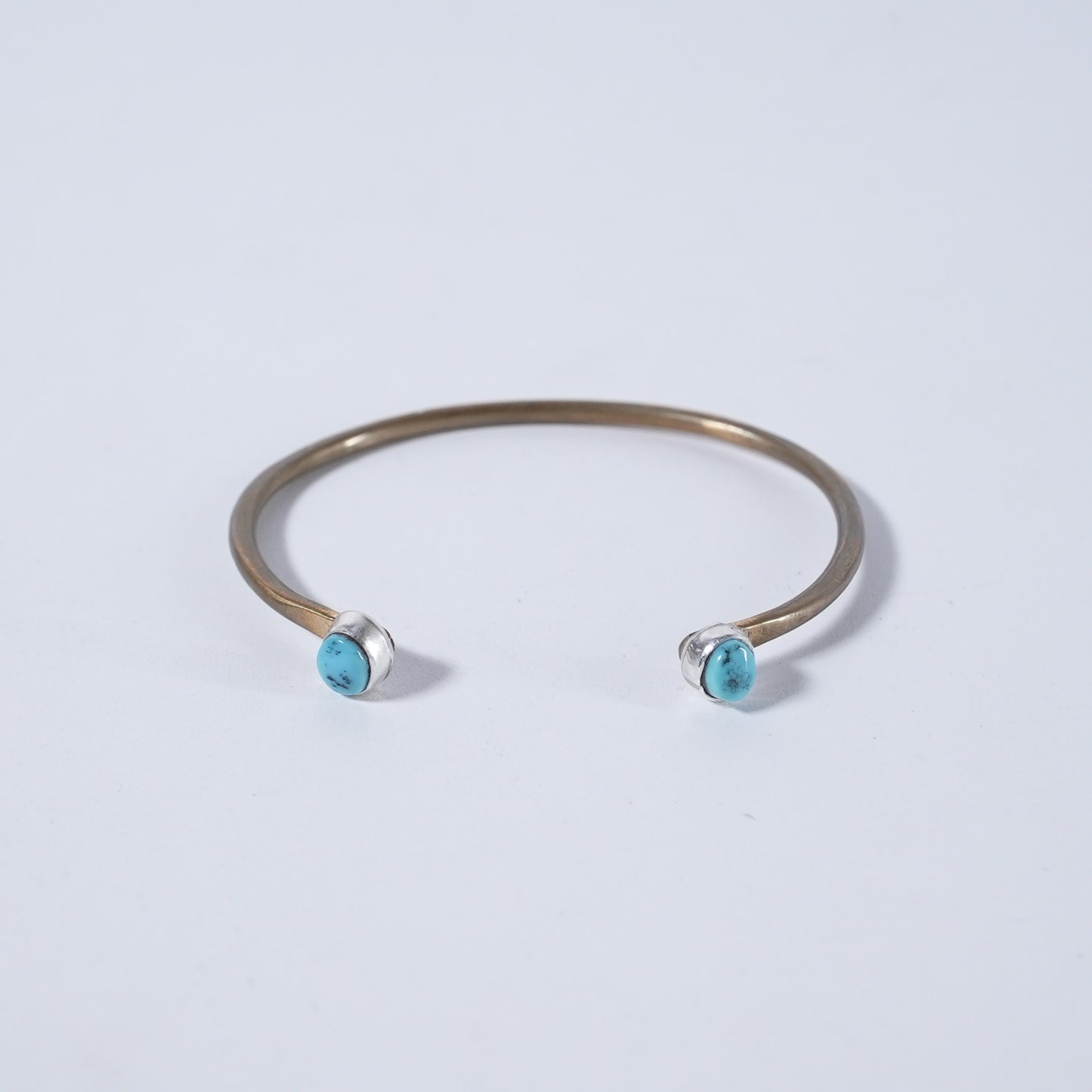 Turquoise Bangle Sleeping Beauty Navajo Brass