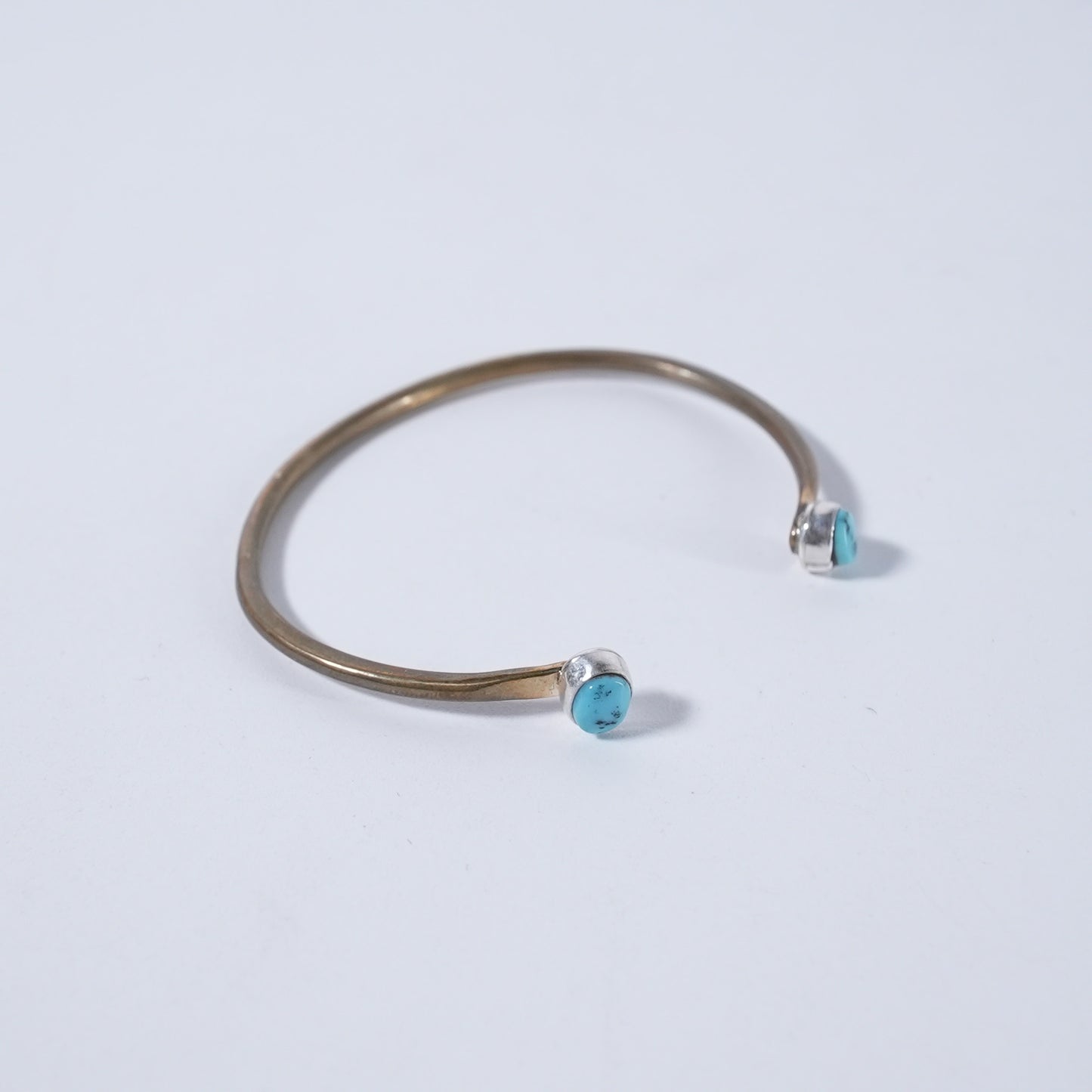 Turquoise Bangle Sleeping Beauty Navajo Brass