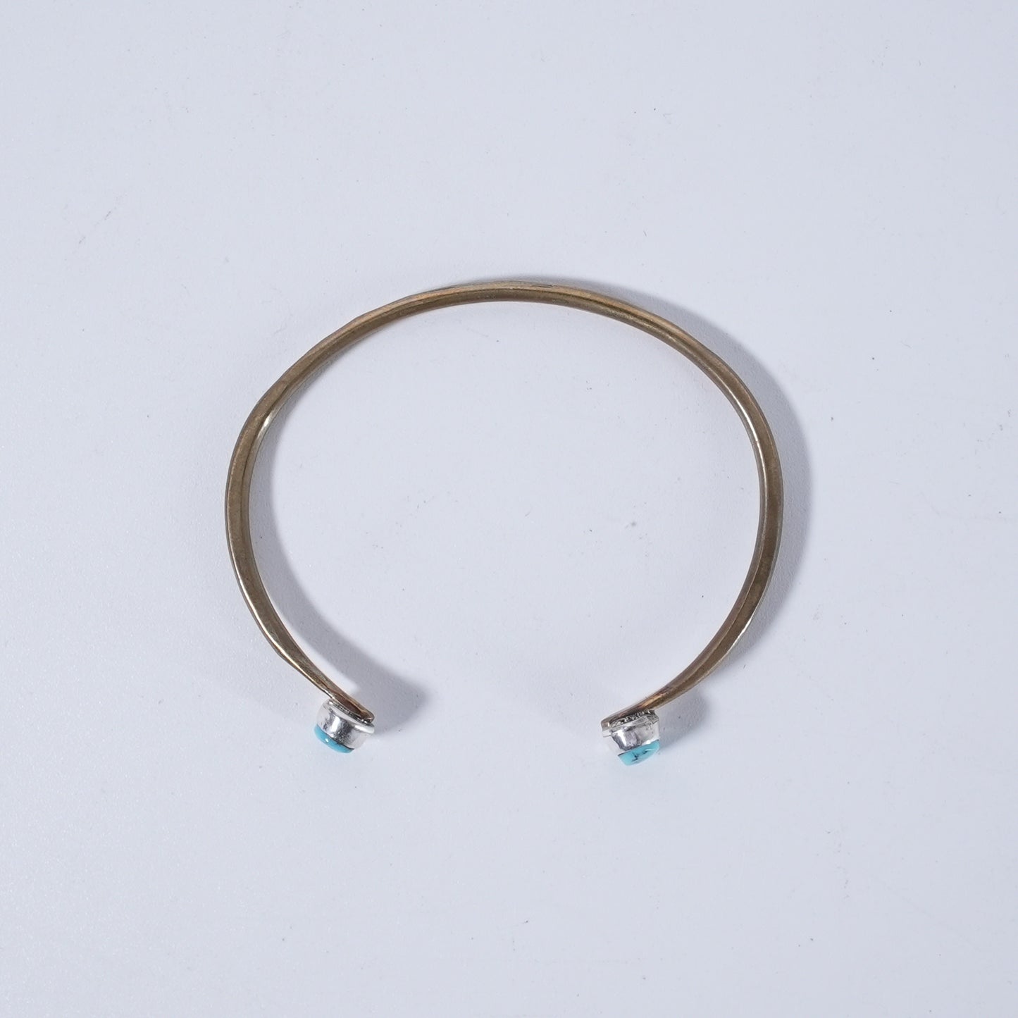 Turquoise Bangle Sleeping Beauty Navajo Brass