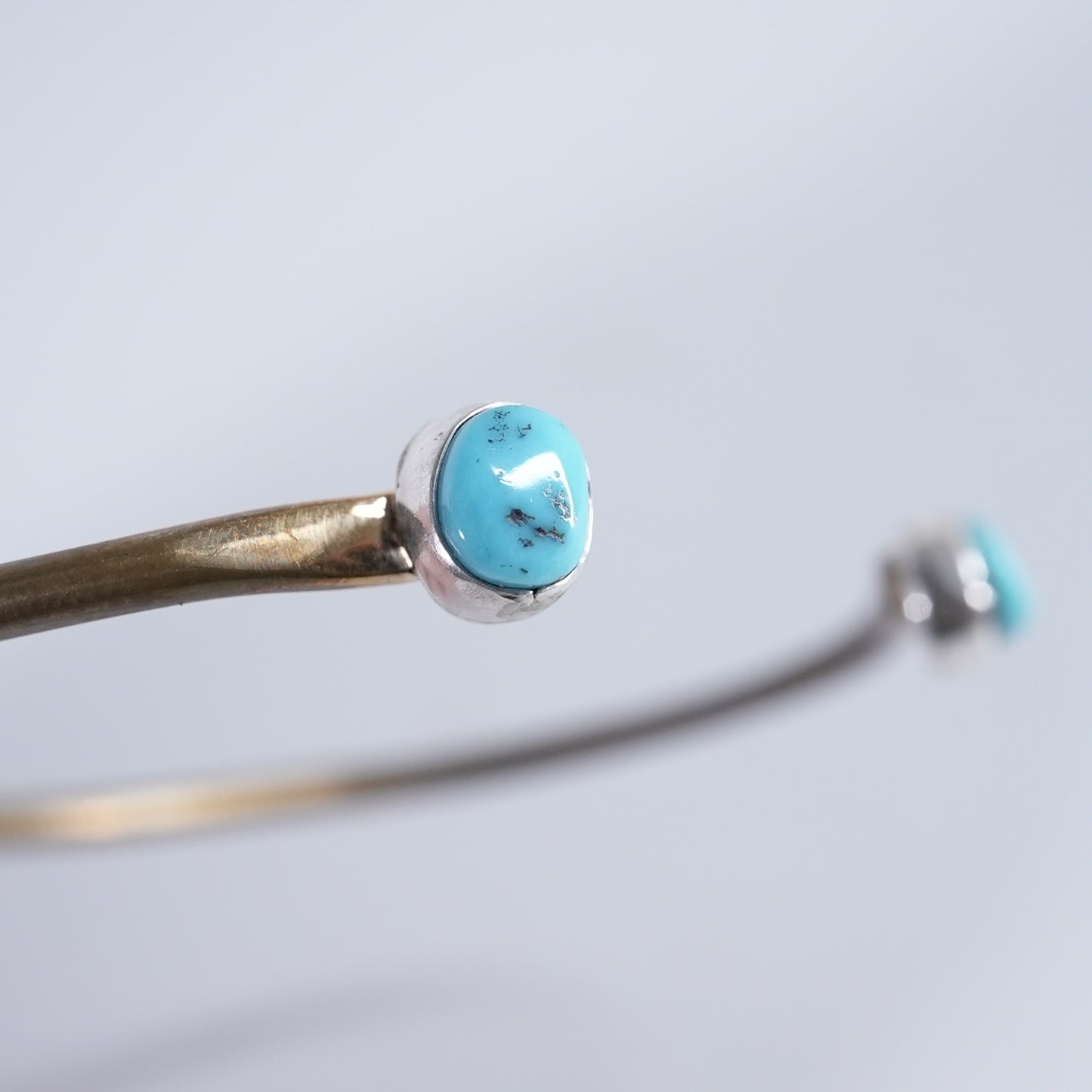 Turquoise Bangle Sleeping Beauty Navajo Brass