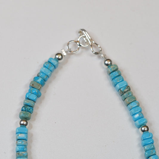 Turquoise Bracelet ターコイズ×シルバー ブレスレット  内径18cm シルバー