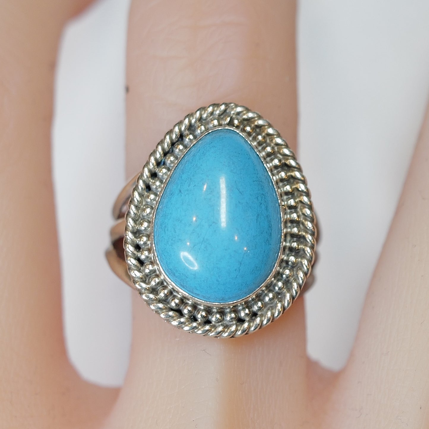 Turquoise Ring ナバホ族 キングマン鉱山 シルバーリング