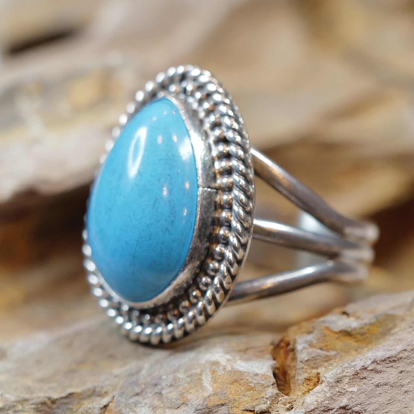 Turquoise Ring ナバホ族 キングマン鉱山 シルバーリング
