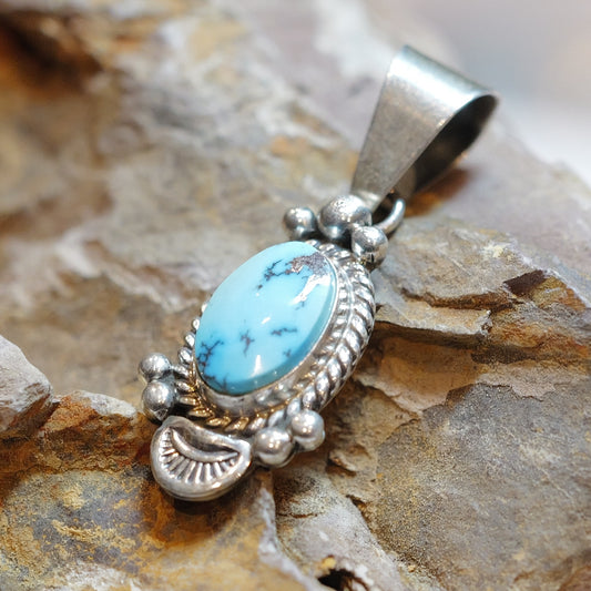 Navajo Artist Egyptian ターコイズ シルバーペンダント