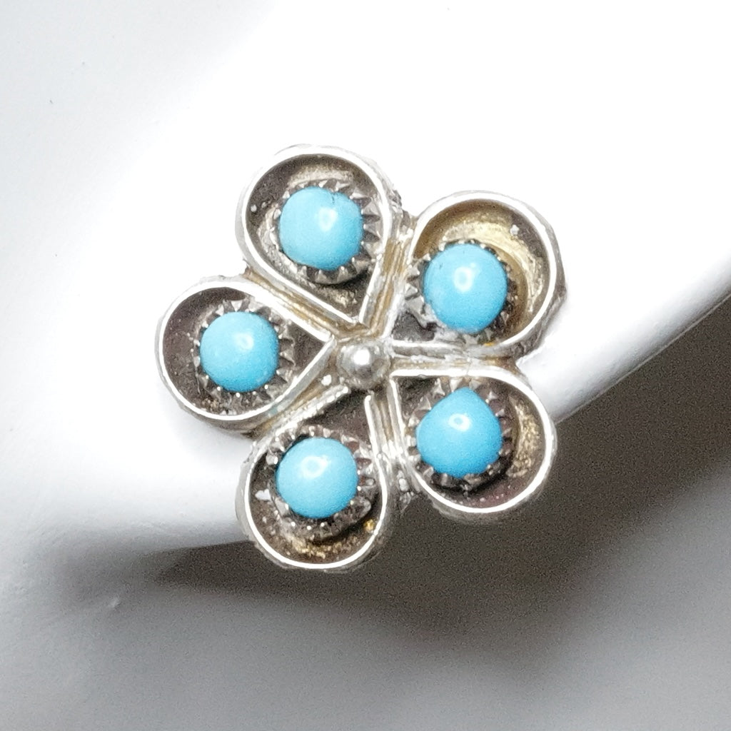 Turquoise Flower Stud Earrings ターコイズ ピアス