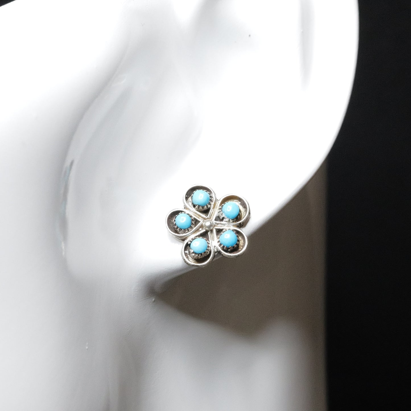 Turquoise Flower Stud Earrings ターコイズ ピアス