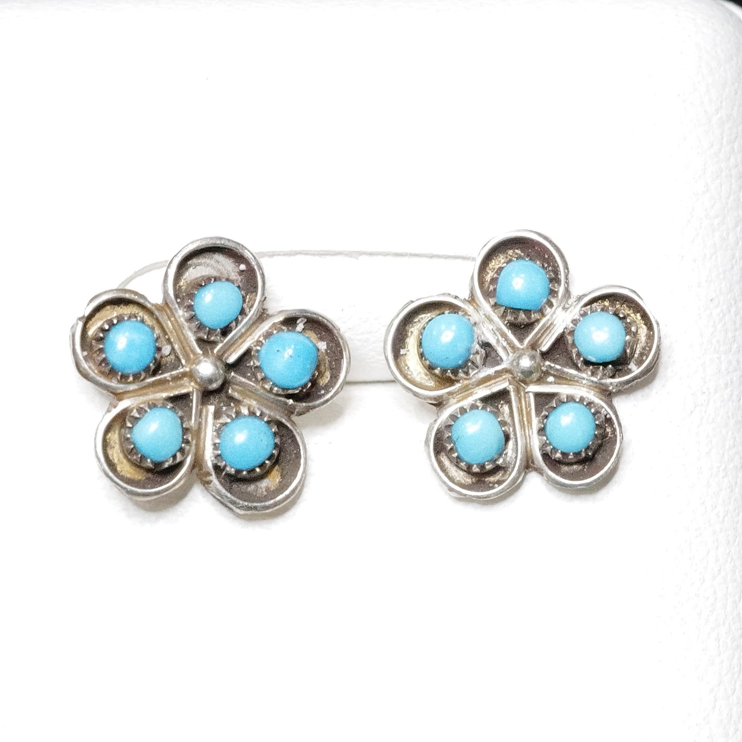 Turquoise Flower Stud Earrings ターコイズ ピアス