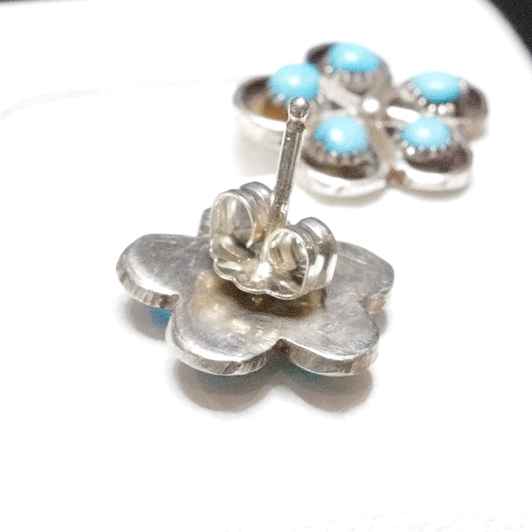 Turquoise Flower Stud Earrings ターコイズ ピアス