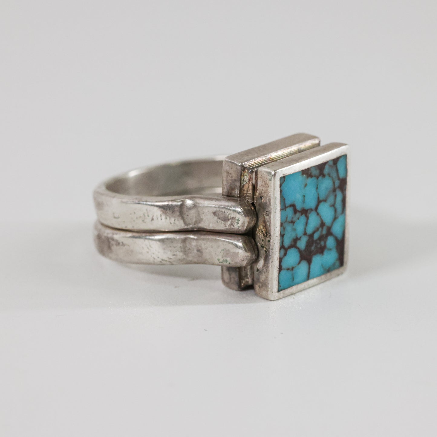 Turquoise White Buffalo Reversible Ring Navajo