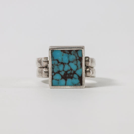 Turquoise White Buffalo Reversible Ring Navajo