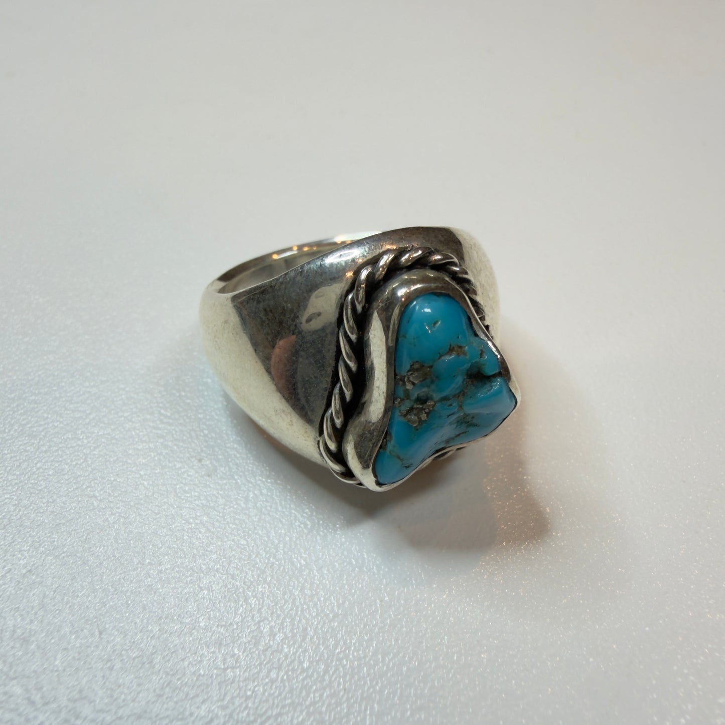 Turquoise Ring Royston Silver Mucho Original リング ロイストン鉱山 オリジナル制作 18号