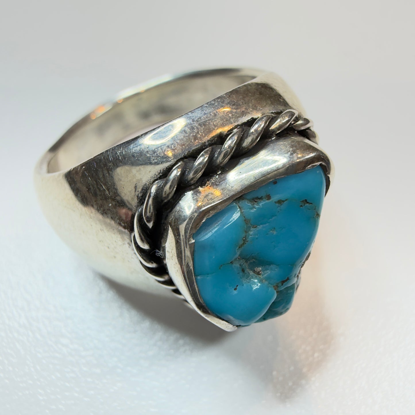 Turquoise Ring Royston Silver Mucho Original リング ロイストン鉱山 オリジナル制作 18号