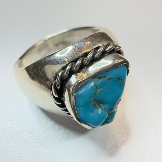 Turquoise Ring Royston Silver Mucho Original リング ロイストン鉱山 オリジナル制作 18号